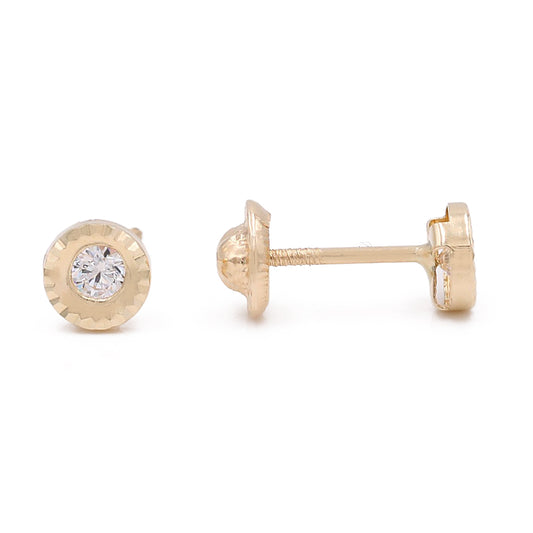 14k Yellow Gold Stud Earrings With Cz / 6-452301PS2.5