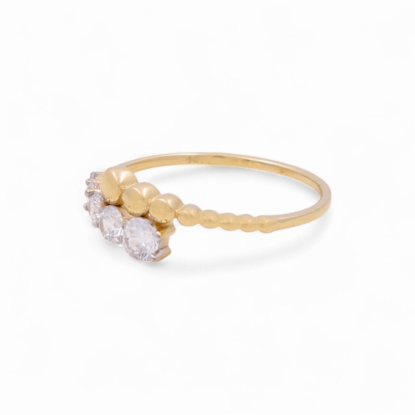14K Yellow Gold Fashion Woman’s Ring / Stone: CZ / Size: 7 / Weight: 1.5 GR / KEEWR4FS-4