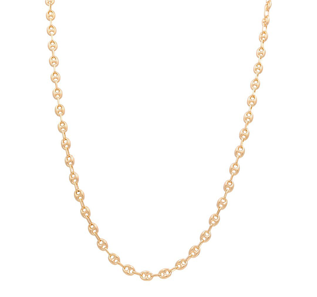 14K Yellow Gold Semisolid Fashion GG Chain / Size: 6mm 18" / Weight: 12.3 GR / 034-07099