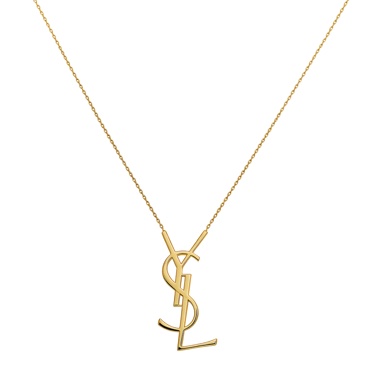10K Yellow Gold Fashion YSL Women's Necklace / Size: 17" / Weight: 2.1 GR / P55N-73