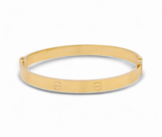 10K Yellow Gold Semisolid Fashion CT Women’s Bangle Bracelet / 6MM sz18 / Weight: 6.9 GR / DQBB0CT