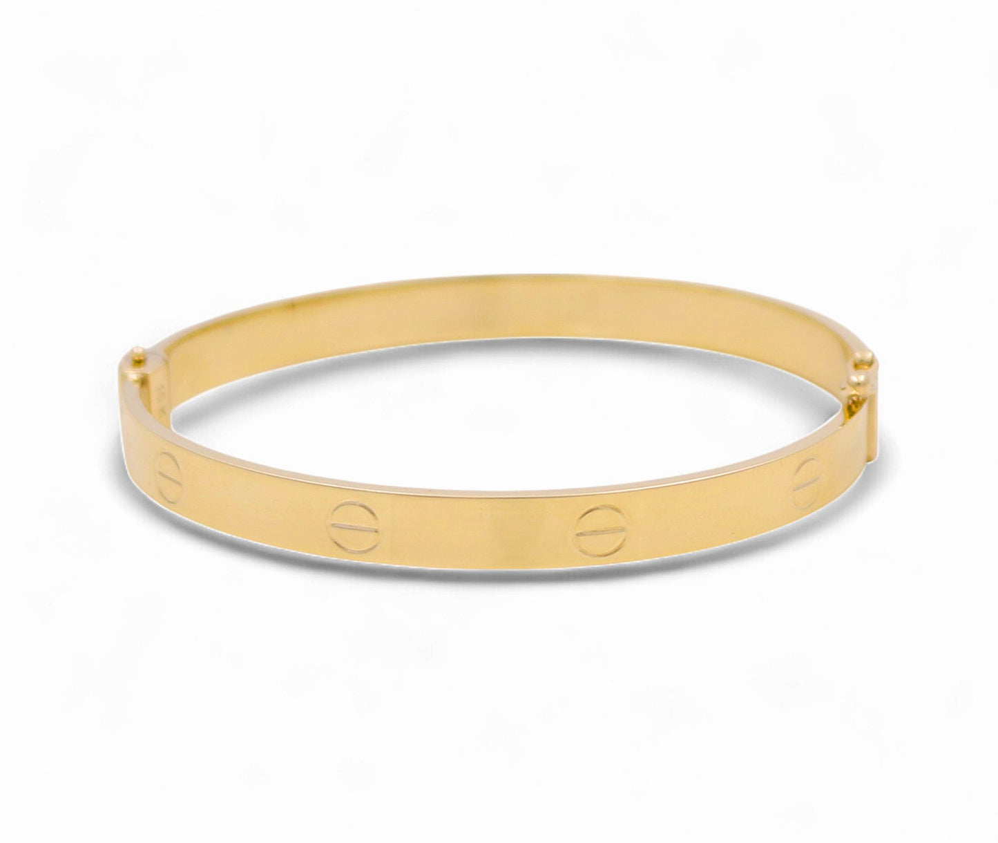 10K Yellow Gold Semisolid Fashion CT Women’s Bangle Bracelet / 6MM sz17 / Weight: 6.2 GR / DQBB0CT