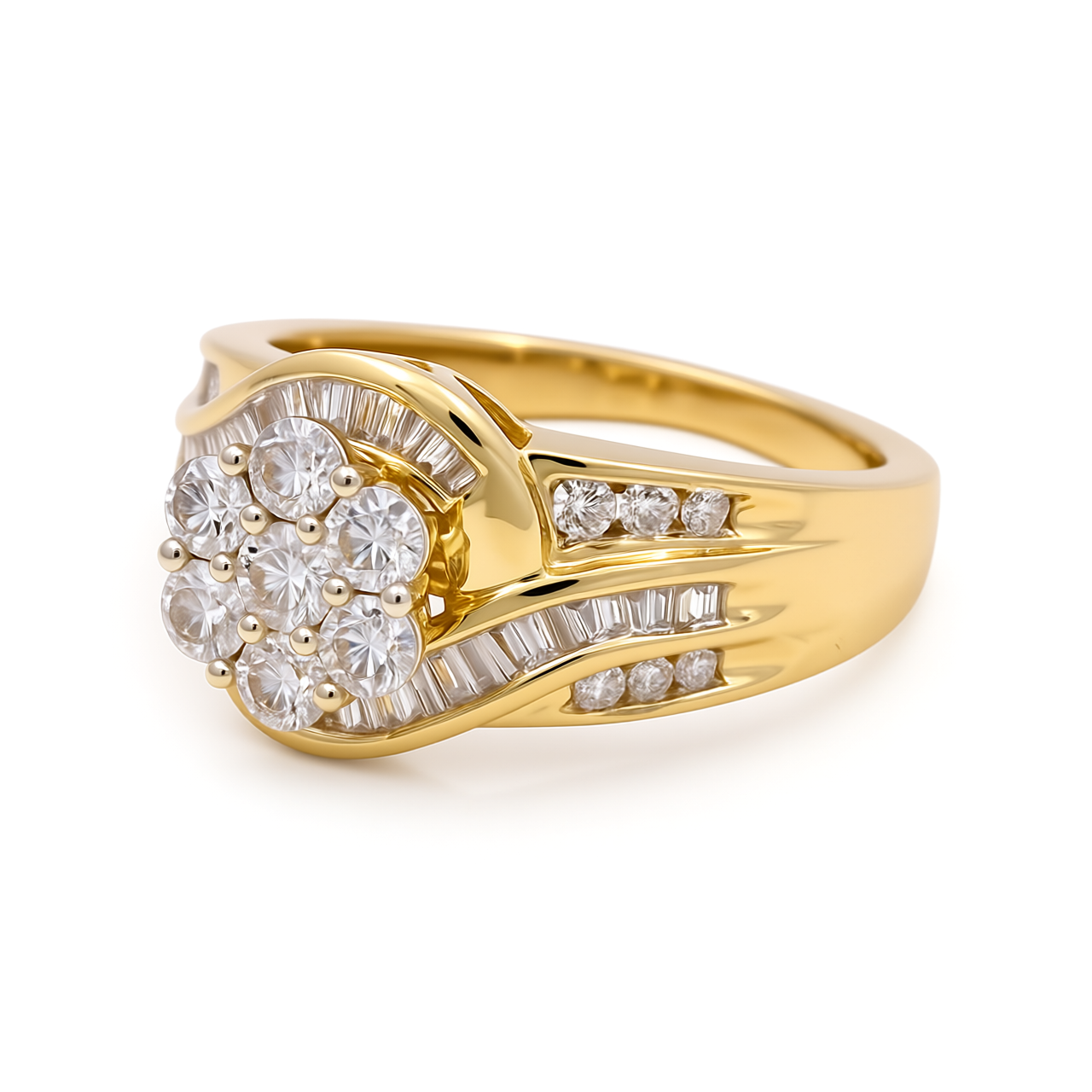 10K Yellow Gold Diamond Women's Engagement Ring / Stone: 1.00CT / Size: 7 / 233611Y