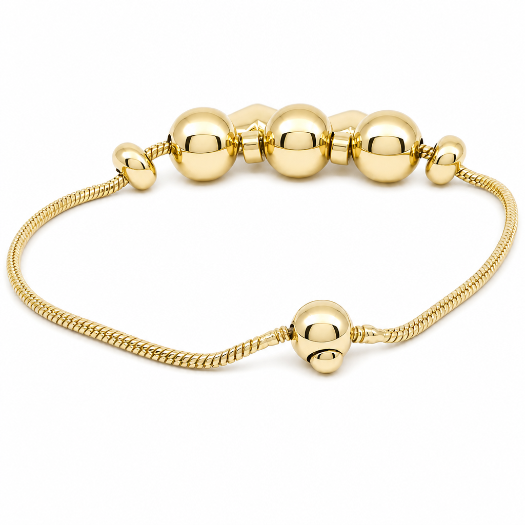14K Yellow Gold Fashion Bracelet with Hanging Hearts / Size: 8" / Weight: 12.4 GR / MGWB4HR