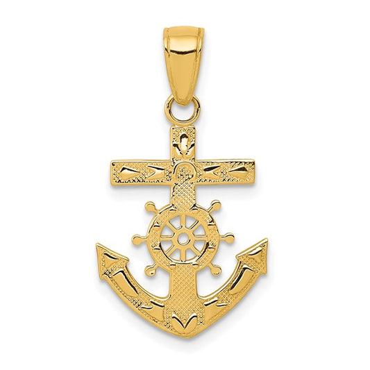 14K Yellow Gold Anchor Pendant / Weight: 1 GR / K3076