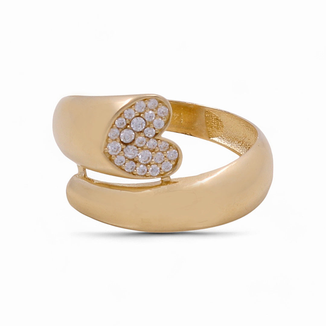 14K Yellow Gold Women’s Heart Ring / CZ / Weight: 2.5 GR / COWR4HR-21