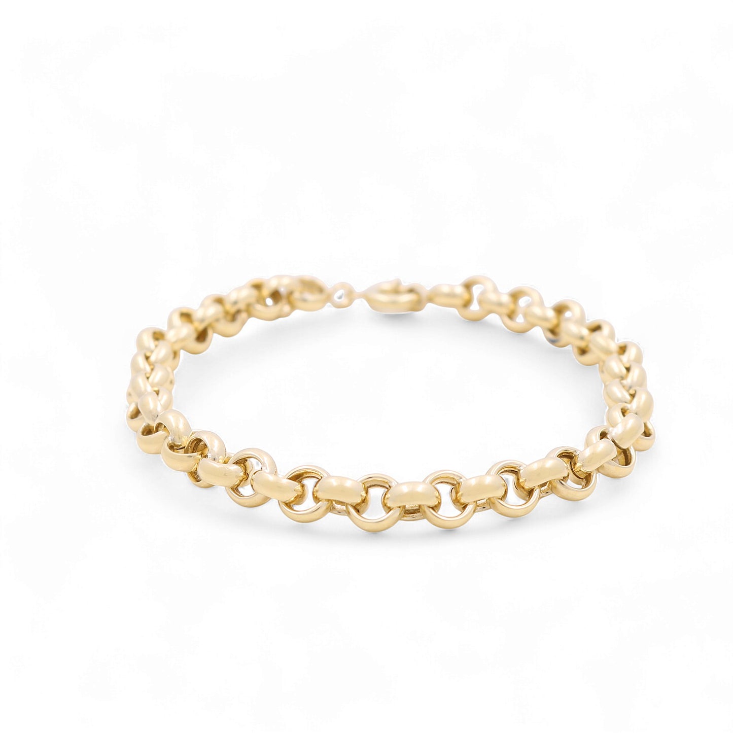 14K Yellow Gold Semisolid Rolo Link Bracelet / Size: 8" / Weight: 6.3 GR / P10B-395