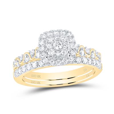 10K Yellow Gold Women’s Diamond Bridal Set Ring / Carat: 0.75 / Size 6.5