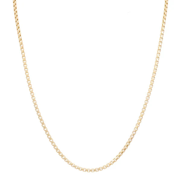 14K Yellow Gold Box Link Chain  / Size: 16" 1.3mm / Weight: 2.3GR / LCS4BX1.3-16