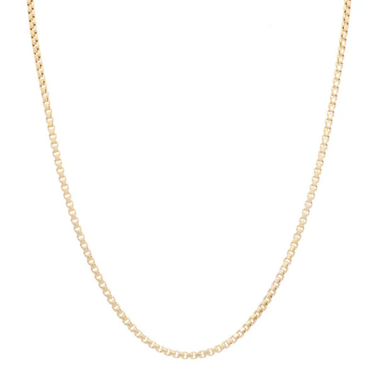 14K Yellow Gold Box Link Chain  / Size: 16" 1.3mm / Weight: 2.3 GR / LCS4BX1.3-16