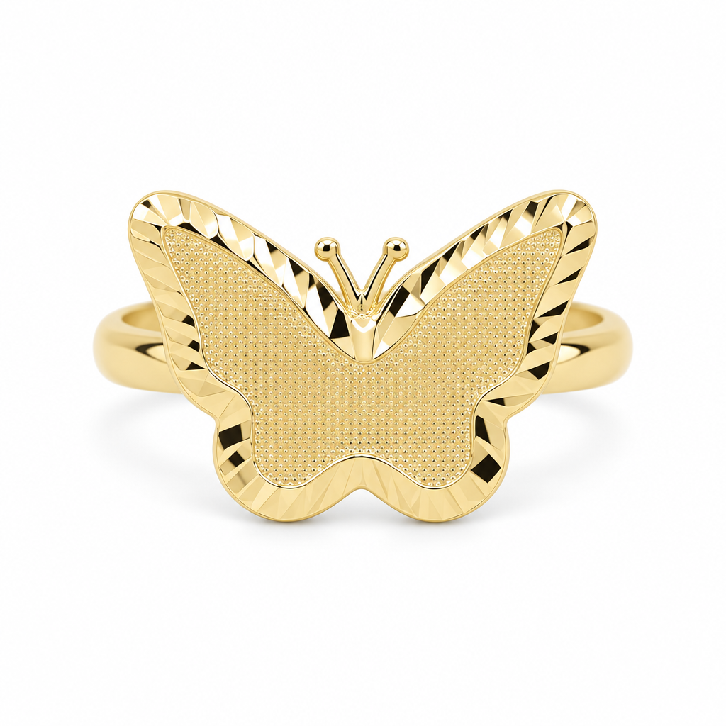 14K Yellow Gold Butterfly Women's Ring / Size: 7 / Weight: 1.9 GR / DQWR4BF