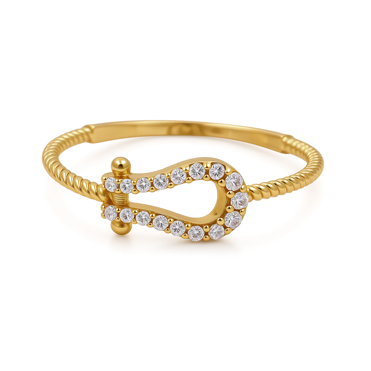 14K Yellow Gold Fashion Women's Ring with Cz / Size: 7.75 / Weight: 1.3 GR / CEEWR4FS-3