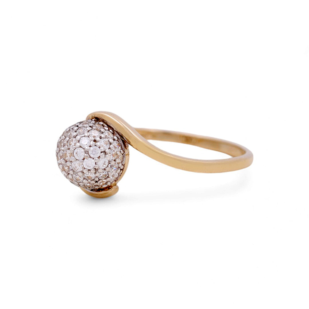 14K Yellow Gold Woman’s Fashion Ring / Stone: CZ / Size: 6.5 / Weight: 2.1GR / IEEWR4FS-4