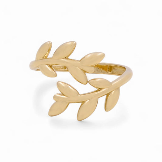 14K Yellow Gold Leaves Women's Ring / Size: 7.5 / Weight: 2.3 GR / CPWR4LV-1
