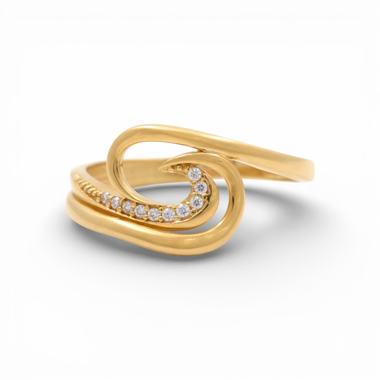 14K Yellow Gold Fashion Women's Ring with Cz / Size: 7 / Weight: 1.9 GR / P02CR-3436