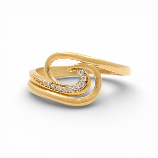 14K Yellow Gold Fashion Women's Ring with Cz / Size: 7 / Weight: 1.9 GR / P02CR-3436