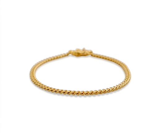 10K Yellow Gold Solid Cuban Link Bracelet / Size: 4mm 7" / Weight: 8.5 GR / SCCAWB0CL4-7