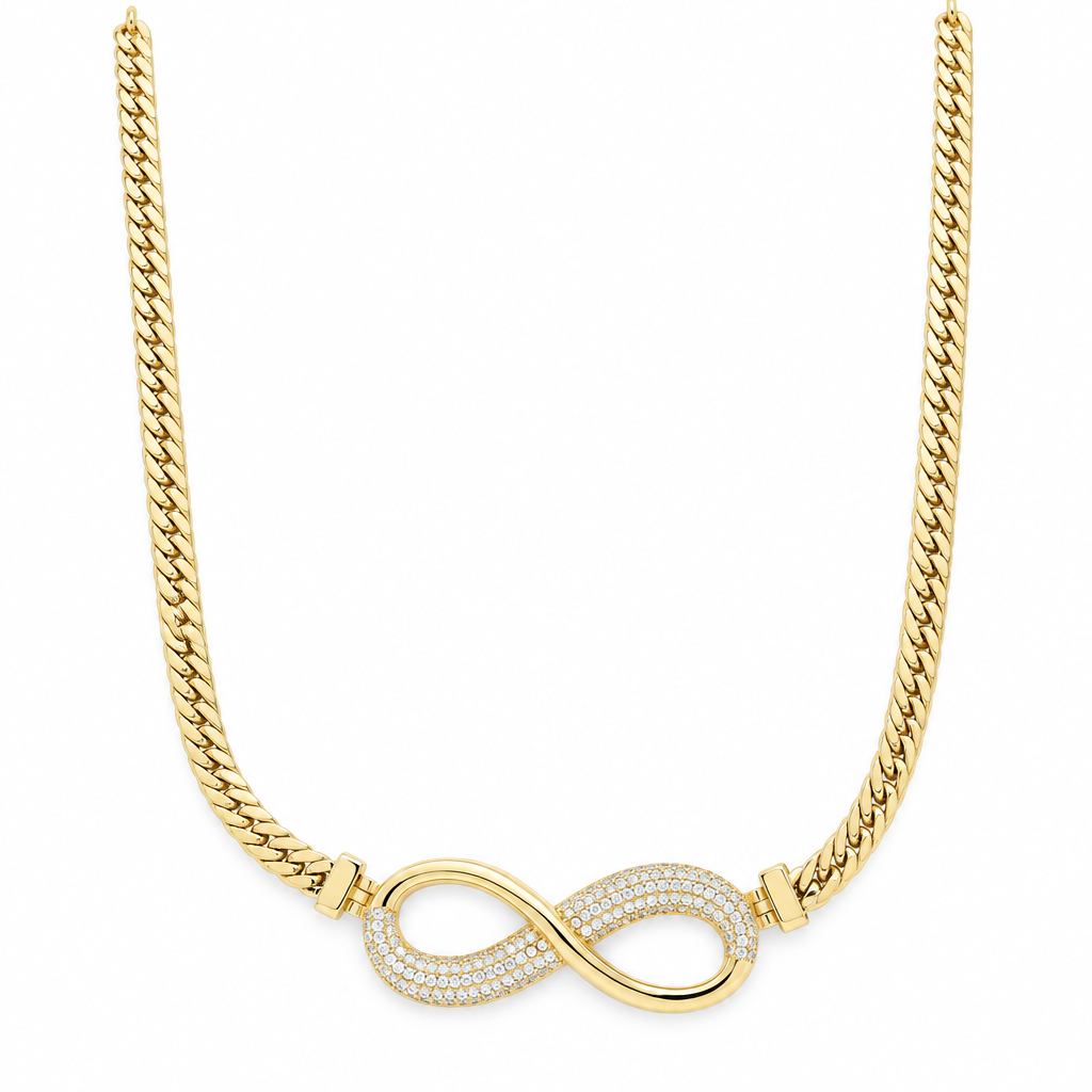 10K Yellow Gold Women's Necklace With Infinity / Stone: Cz / Size: 18" / Weight: 10.8 GR / DONK0IF-1