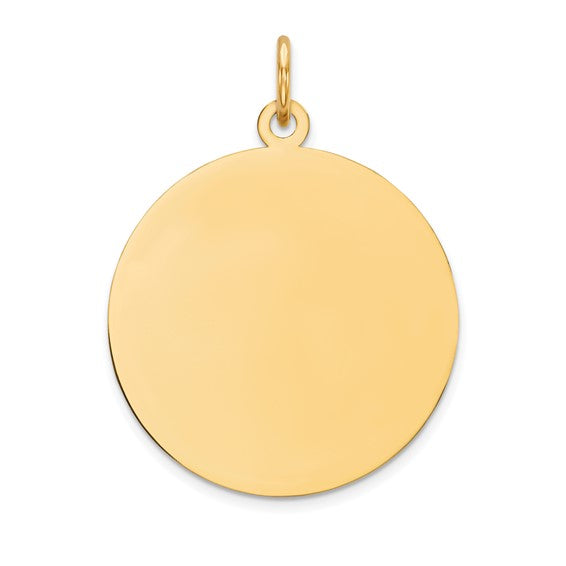 14K Yellow Gold Plain Medal Pendant / Weight: 1.2gr / XM138