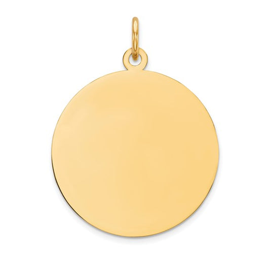 14K Yellow Gold Plain Medal Pendant / Weight: 1.2gr / XM138