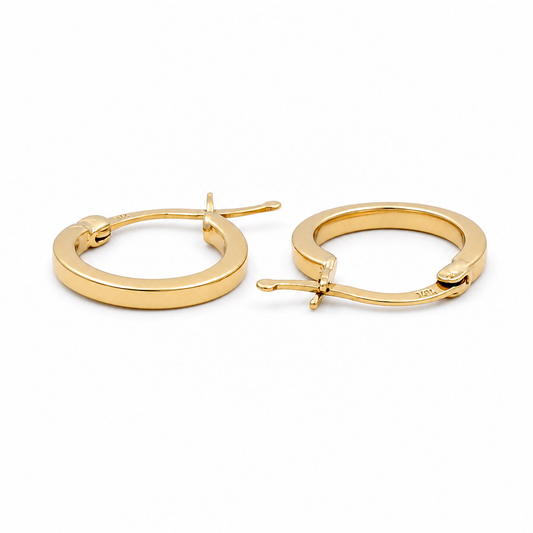 10K Yellow Gold Plain Hoops Earring / Size: 1.5mmx10mm / Weight: 0.9 GR / DQEH0PL1.5X10
