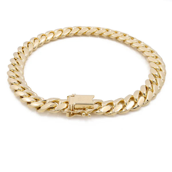 14K Yellow Gold Solid Cuban Link Men's Bracelet / Size: 6mm 8" / Weight: 24.2 GR / SCCAMB4CL6-8