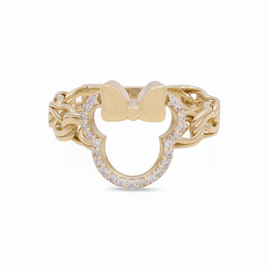 14K Yellow Gold Fashion Minnie Women's Ring with CZ / Size: 8 / Weight: 3 GR / CPWR4MN