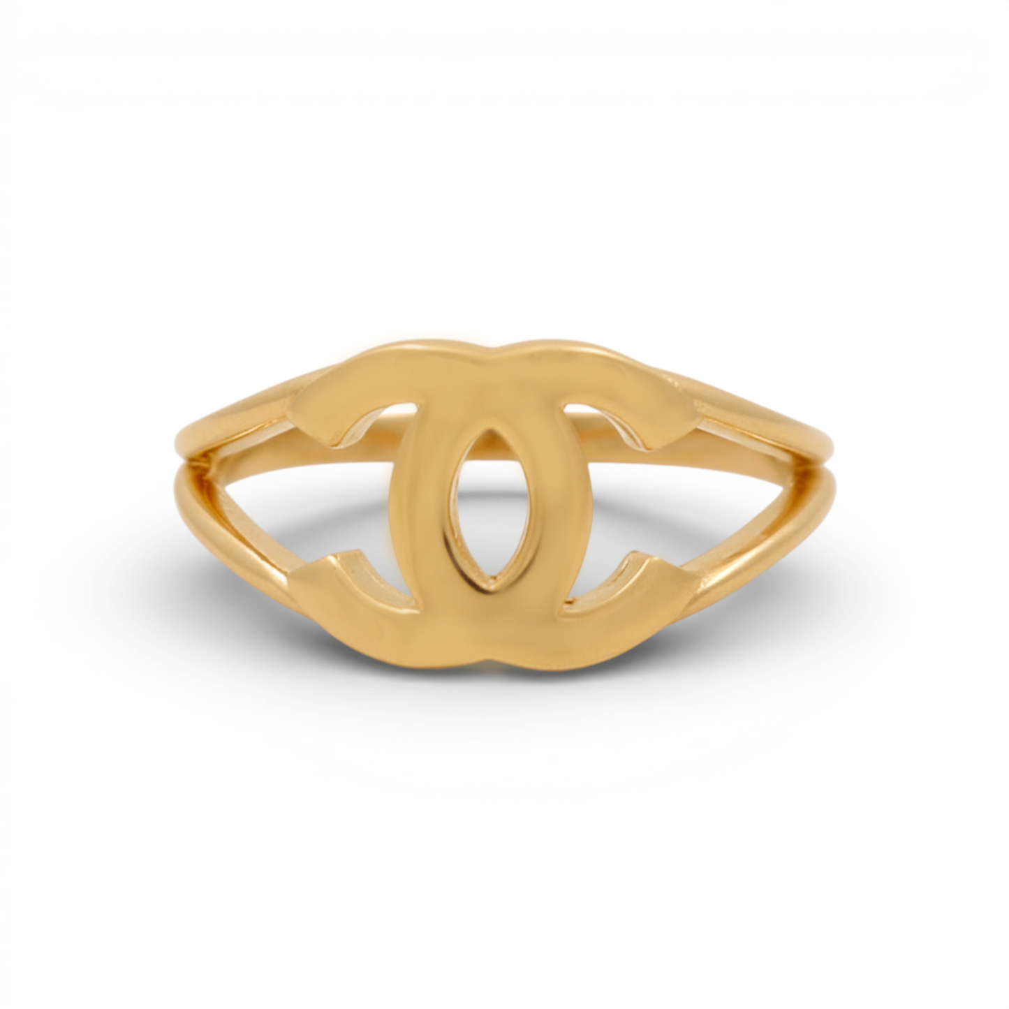14K Yellow Gold CC Women's Ring / Size: 7.5 / Weight: 2.7 GR / P55R-88