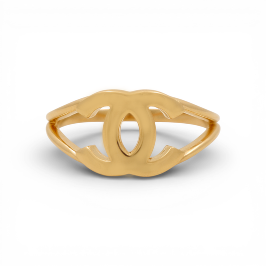 14K Yellow Gold CC Women's Ring / Size: 7.5 / Weight: 2.7 GR / P55R-88