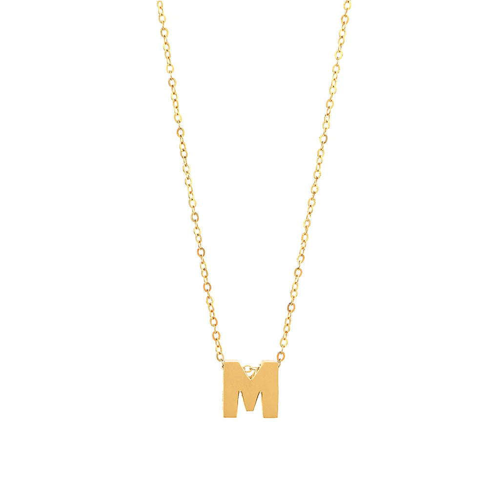 14K Yellow Gold Women's Necklace with Initial M / Size: 18'' / Weight: / INIT.M