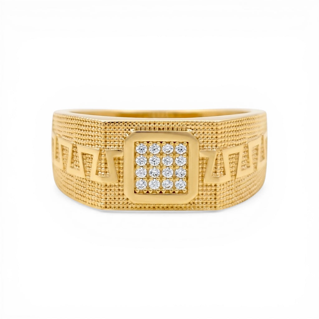 10K Yellow Gold Fashion Men's Ring / Size: 10.5 / Weight: 4.4gr / CLBMR0FS-6