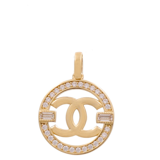 14K Yellow Gold CC Pendant with Cz / Weight: 1.5 GR / CPPD4CC