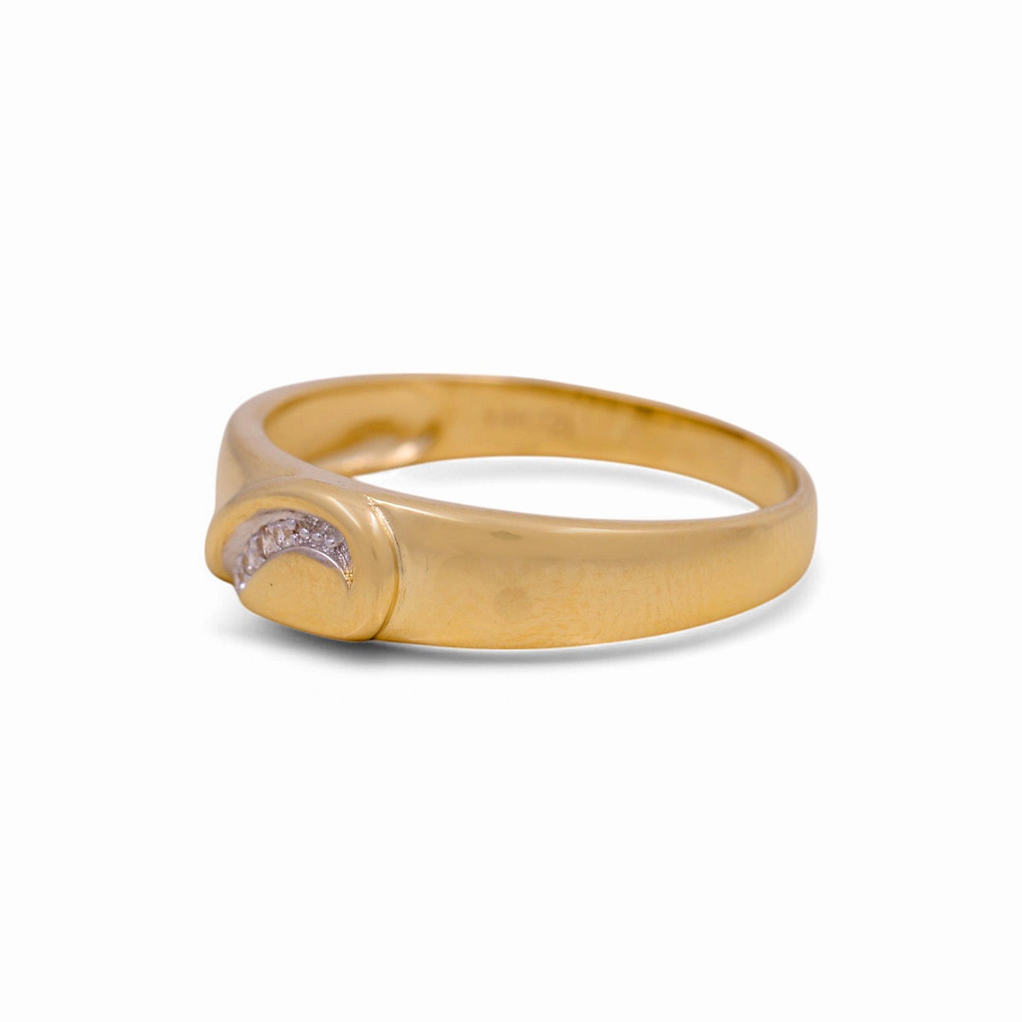14K Yellow Gold Men’s Wedding Band / Stone: Cz / Size:10 / Weight: 3.2 GR / KEEMWB4BS-15