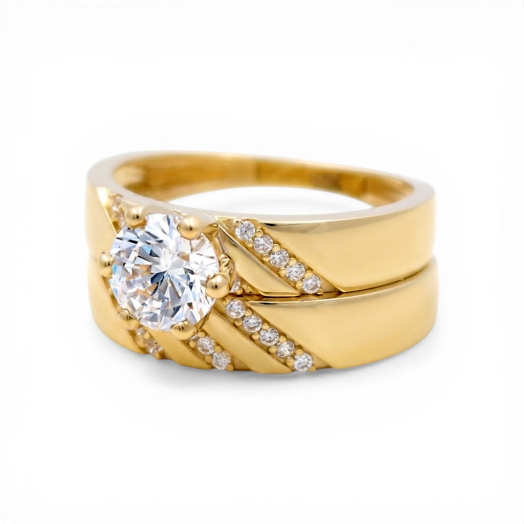 10K Yellow Gold Women’s Bridal Set / Stone: Cz / Size: 8.5 / Weight: 5.6 GR / CLBWR0BS-3