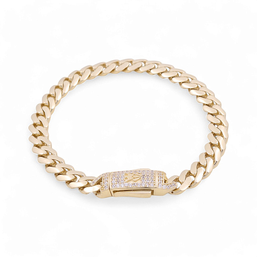 14K Yellow Gold Monaco Bracelets / Stone: Cz / Size 7mm 7.5" / Weight 11.8 GR / COWB4MON7-7.5