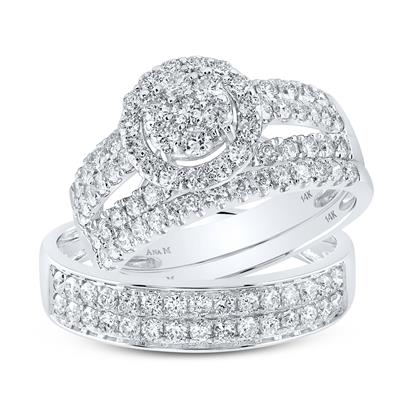 14K Yellow Gold Diamond Trio Bridal Set / Size:7&10 / 153689
