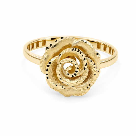 10K Yellow Gold Flower Women's Ring / Size: 8.5 / Weight: 2 GR / DQWR0FL-4