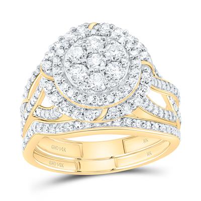 14K  Yellow Gold Diamond Bridal Set / Sz:7 / 190647