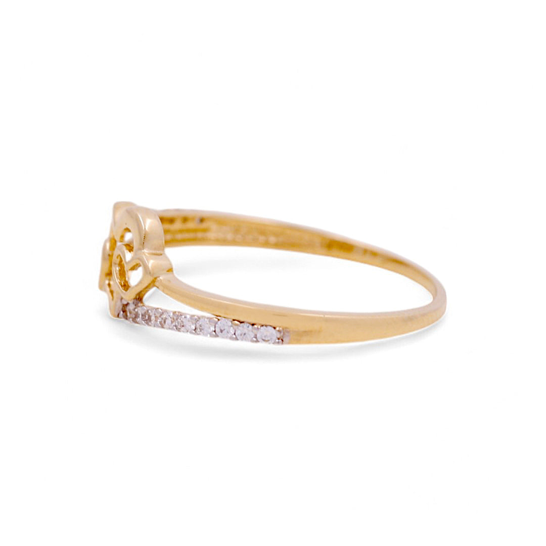 14K Yellow Gold Woman’s Heart Ring / Stone: CZ / Size: 6.5 / Weight: 1.2 GR / IEEWR4HR