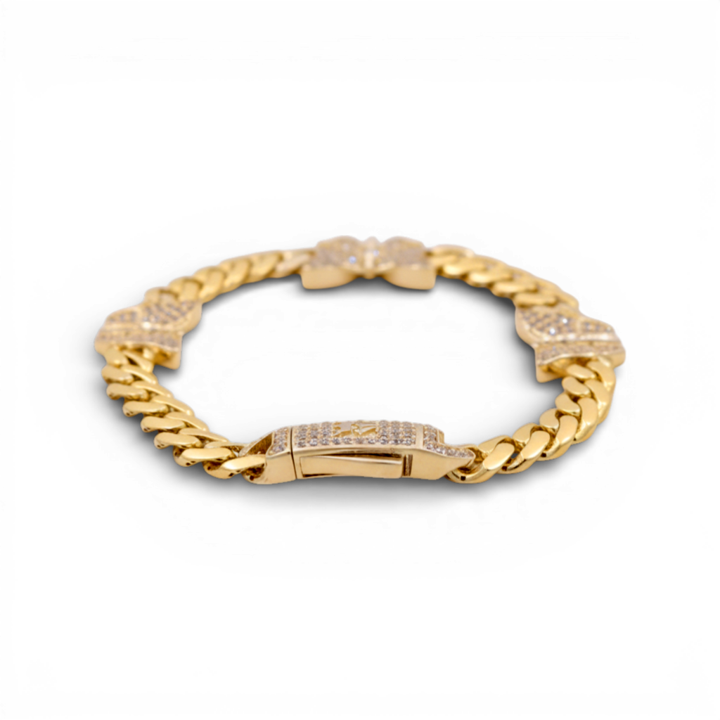 10K Yellow Gold Monaco Women's Bracelet with Butterfly / CZ / Size: 7.5"  5MM / Weight: 8.9 GR/ DOWB0MONBT