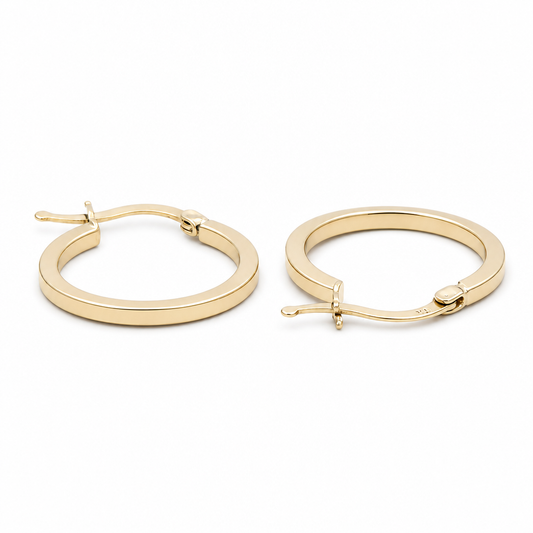 10K  Yellow Gold Women's Plain Hoops Earring / Size: 1.5mmx14mm / Weight: 1.3 GR  / DQEH0PL1.5x14