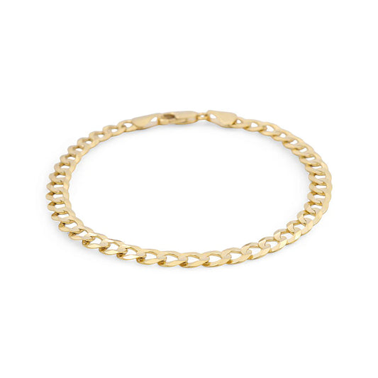 10K Yellow Gold Italian Solid Curb Bracelet / Size: 7mm-8'' / Weight: 8.6gr / K484CL-8