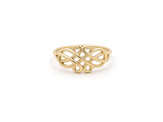 Anillo de moda para mujer de oro amarillo 10K / Talla: 8.5 / Peso: 2.3 GR / DQWR0FS-48
