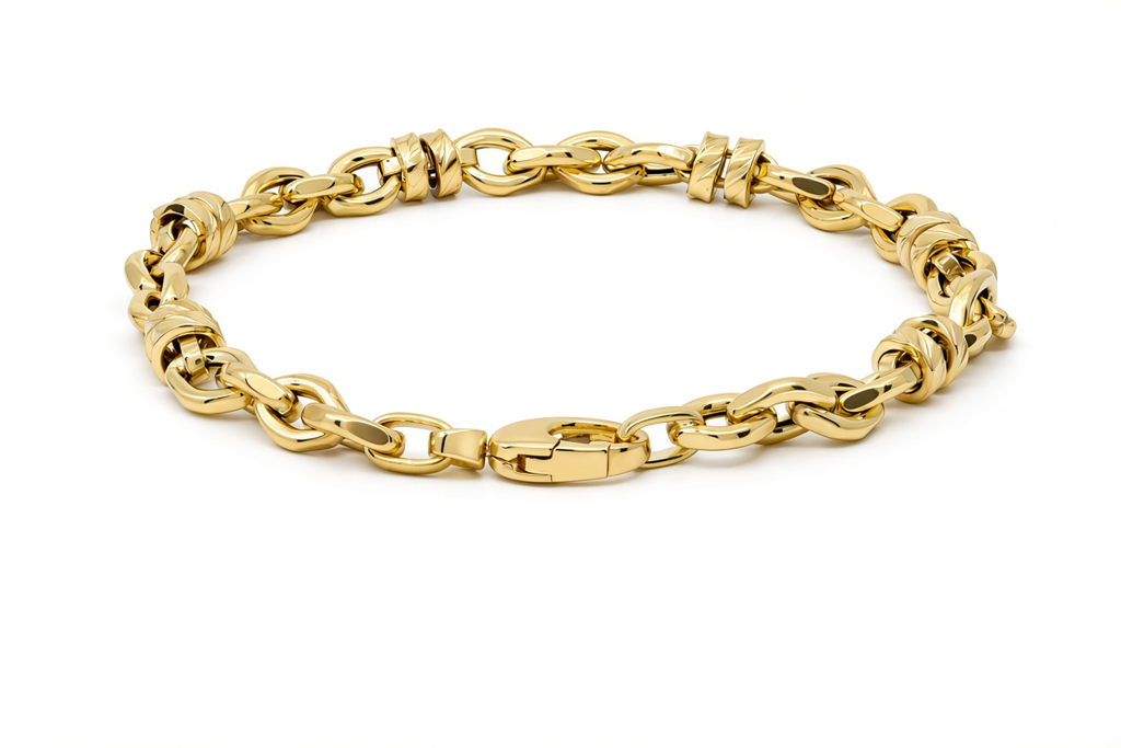 10K Yellow Gold Semisolid Italian Link Bracelet / Size: 7.5" / Weight: 5.3 GR / 170MR547BR