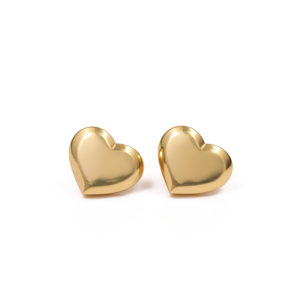 14K Yellow Gold Heart Stud Earrings / Weight: 2.4 GR / COES4HR-3