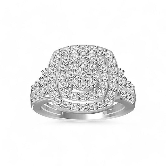 Anillo de compromiso para mujer de oro blanco 14K con diamantes / Piedra: 1.00CT / Talla: 7 / 332481W-A