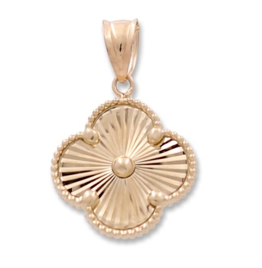 10K Yellow Gold Clover Pendant  / Size: 11MM / Weight: 0.9 GR