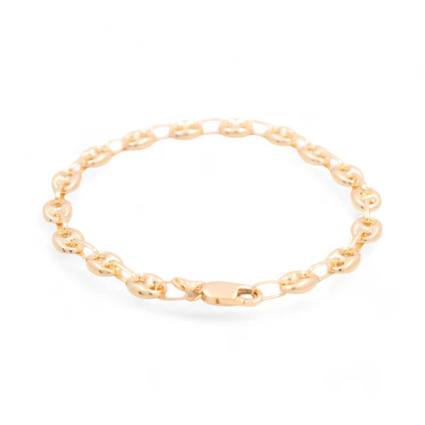 10K Yellow Gold SemiSolid Fashion GG Bracelet / Size: 6mm 8.5" / Weight: 6.8gr / DCSMB0GG6-8.5
