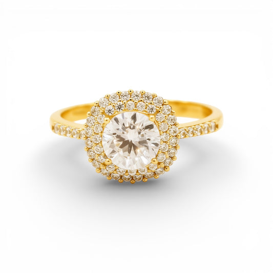 14K Yellow Gold Women's Engagement Ring / Stone: Cz / Size: 7 / Weight: 2.3 GR / P18R-790