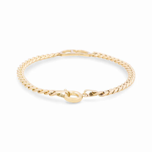 14K I Yellow Gold Cuban Link Woman's  Bracelet CD / Size: 7.5" / Weight: 5.6 GR / IOWB4CLCD